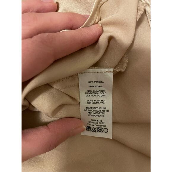 Show Me Your Mumu Verona Cowl Dress In Champagne Lux Satin Size M NWOT - Picture 4 of 7